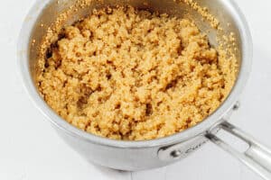 Quinoa in a pot.