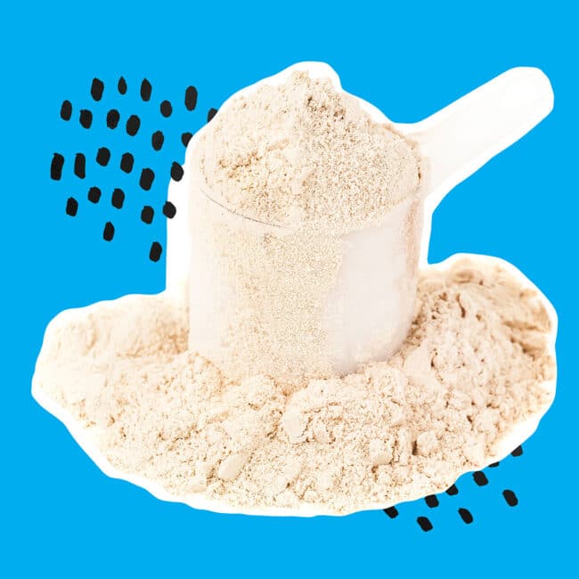 Collage of protein powder.
