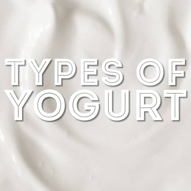 Types of yogurt collage.