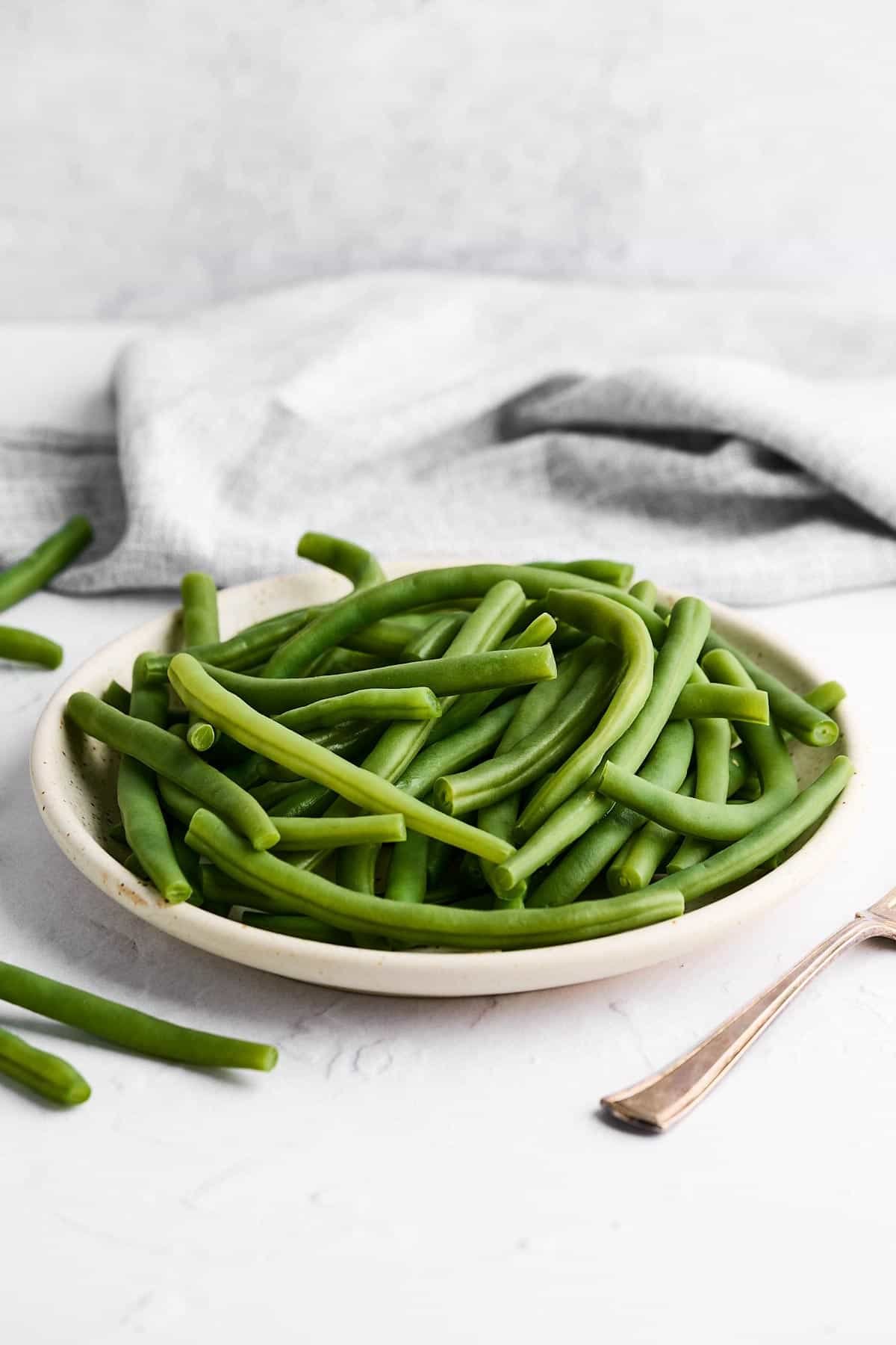 Blanched green beans.