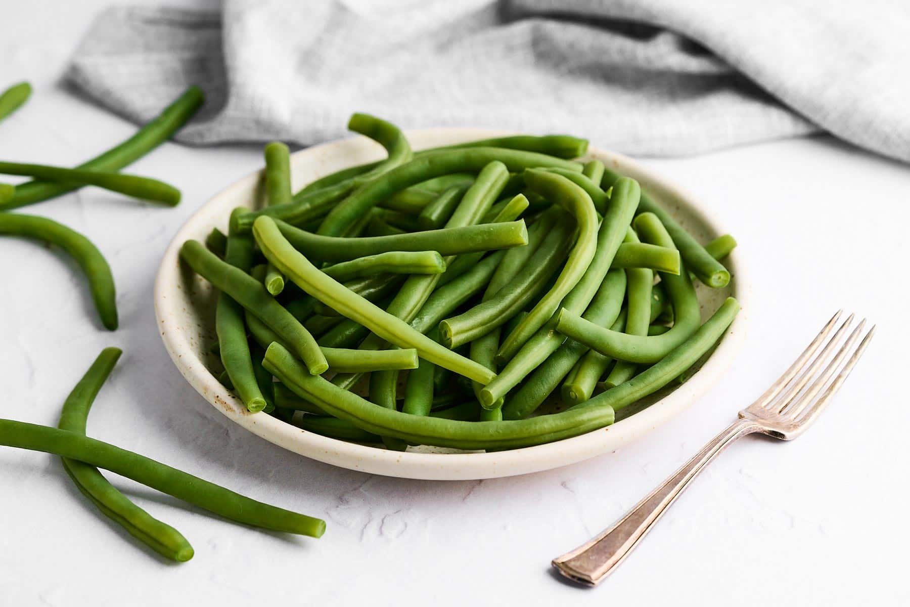 Blanched green beans.