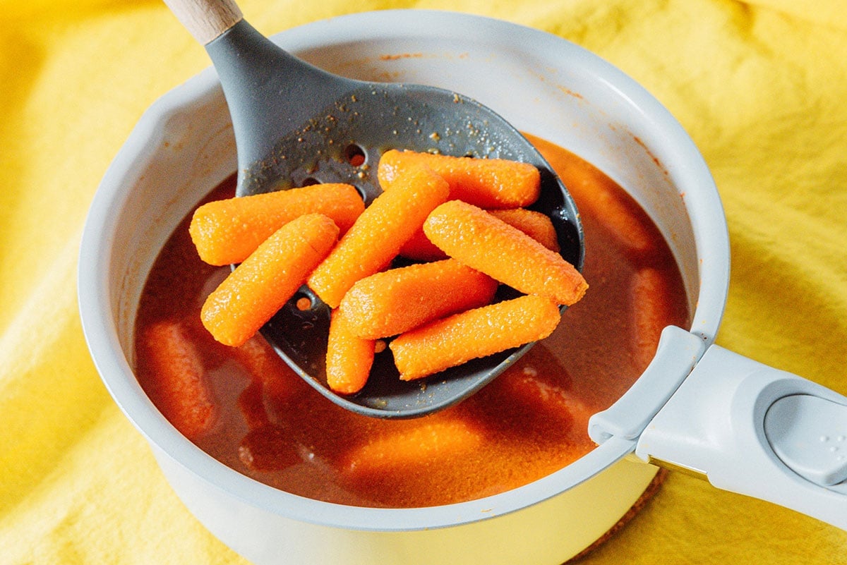 Carrots in a pot.