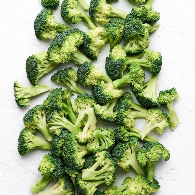 Close up of broccoli florets.