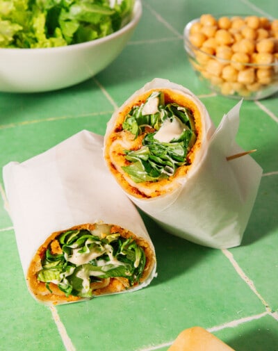 Smashed Chicken Wraps Smashed Chickpea Caesar Wraps | Live Eat Learn