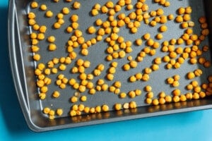 Chickpeas in a pan.