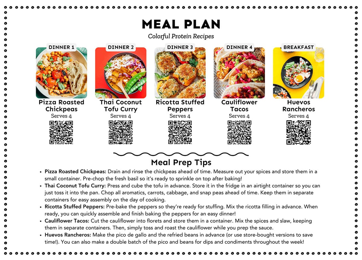 Vegetarian meal plan.