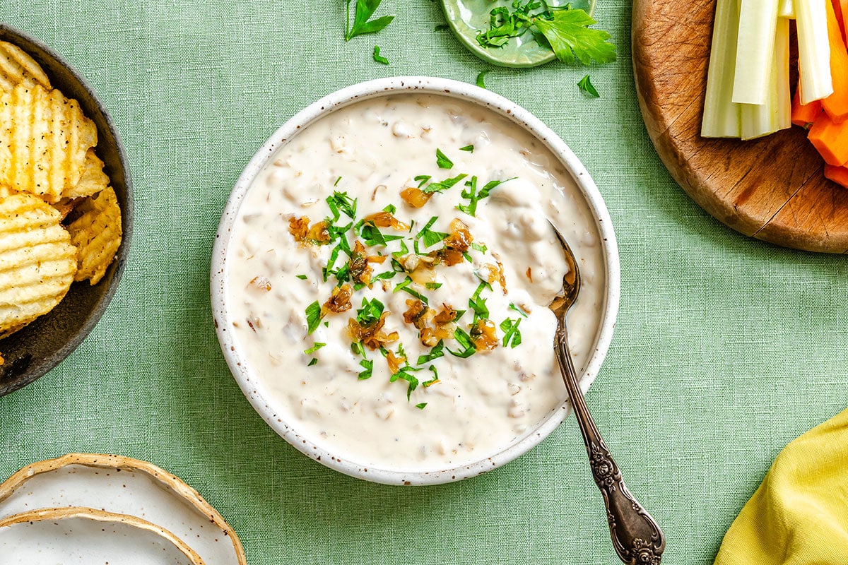 Creamy French Onion Dip (No Sour Cream)