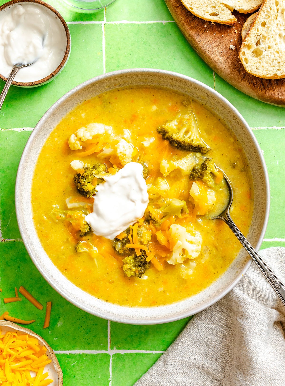 30-Minute Broccoli Cauliflower Cheese Soup