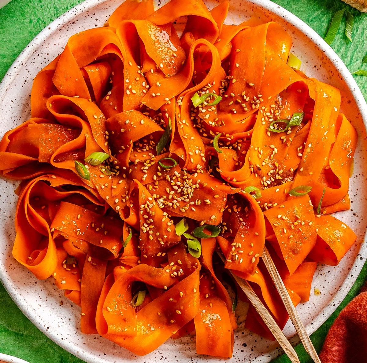 Shaved Carrot Noodles with Hoisin Ginger Glaze